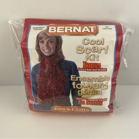 Bernat Cool Scarf Kit for Red Knit Scarf NEW - Picture 8 of 9